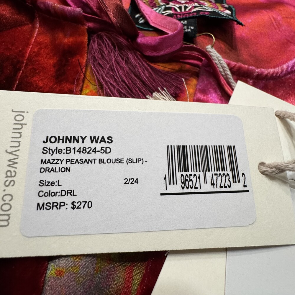Johnny Was Velvet Floral Mini Shift Dress Size Large New $270‎ - Picture 8 of 11